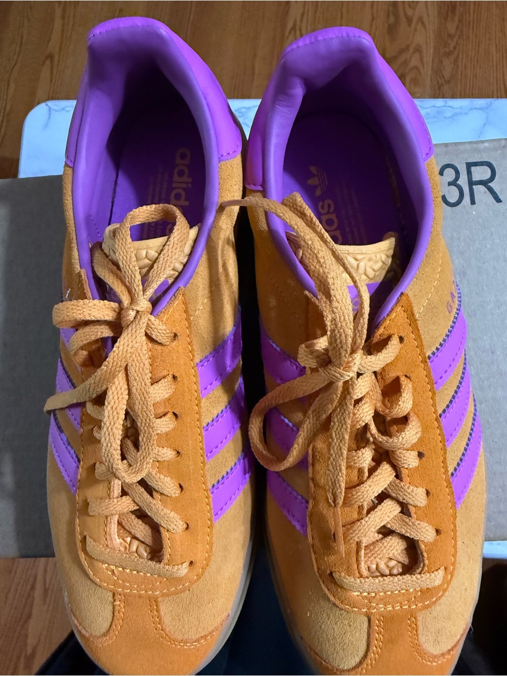 Women’s Orange Suede Sneakers with Pink Accents - Picture 4 of 6